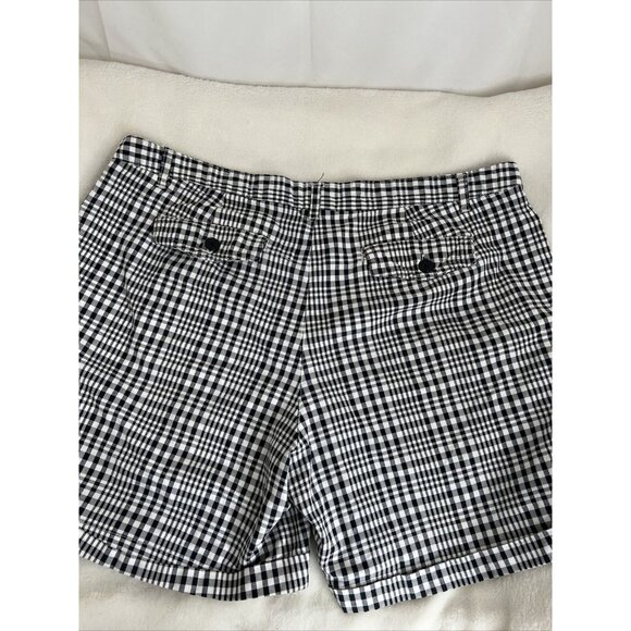 The Limited Womens Black & White Gingham Shorts Size 12 Cotton Blend With Back B - Picture 4 of 7